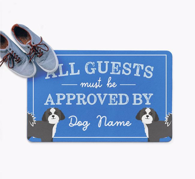 All Guests Must Be Approved By: Personalised {breedFullName} Doormat